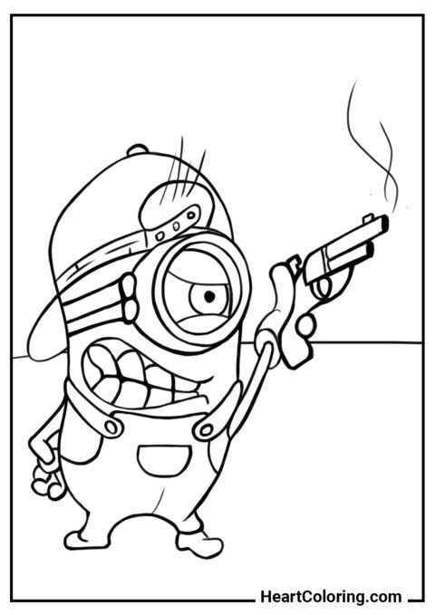 Minion Gangster - Desenhos de Minions para Colorir