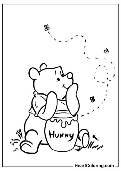 Winnie sognatore - Disegni di Winnie The Pooh da Colorare