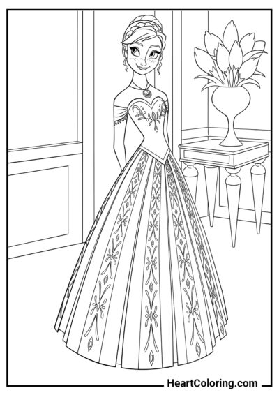 Anna de Arendelle - Desenhos de Frozen para Colorir