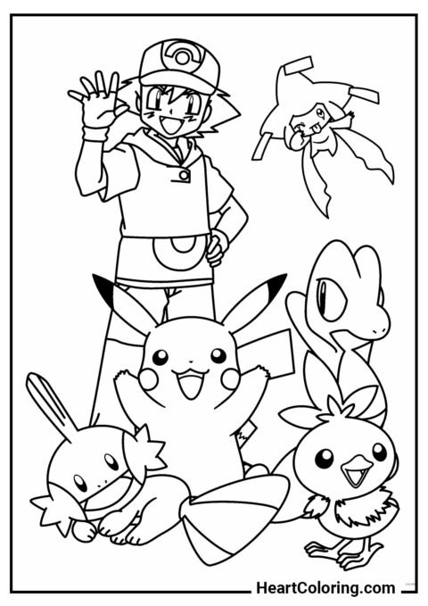 Ash y Pokémon - Dibujos de Pokémon para Colorear