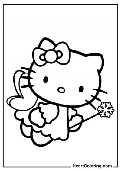 Fada da neve - Desenhos da Hello Kitty para Colorir