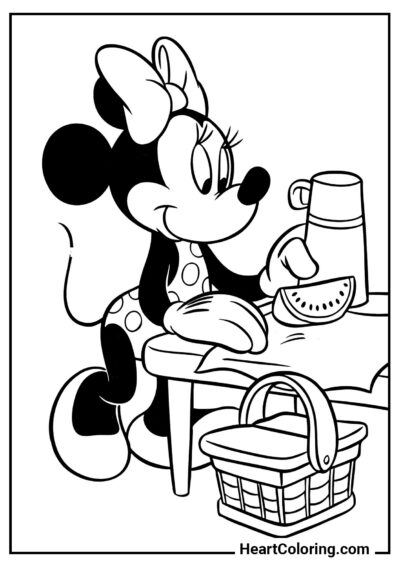 Preparativi per un picnic - Disegni di Topolino da Colorare