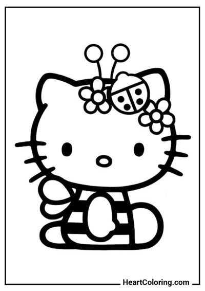 Niedliche Biene - Ausmalbilder Hello Kitty