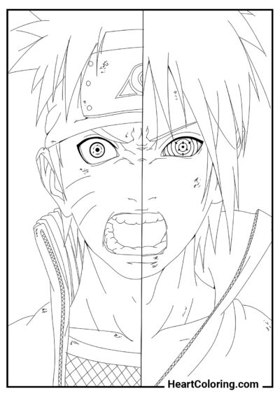 Velhos Amigos - Desenhos do Naruto para Colorir