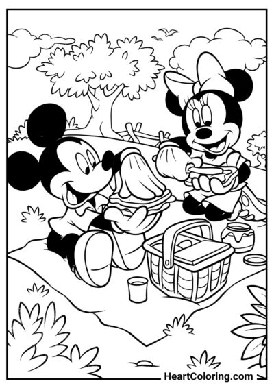 Picnic - Disegni di Topolino da Colorare