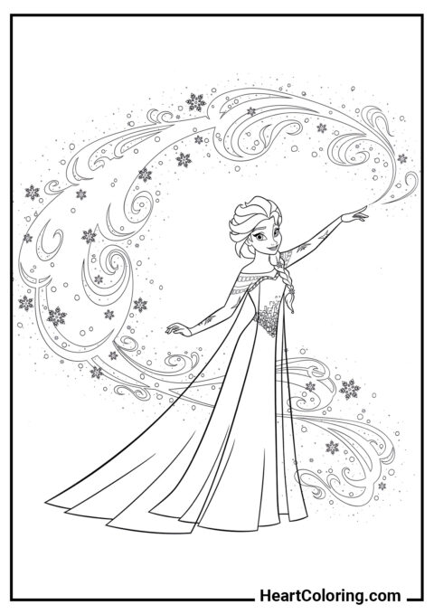 Elsa de Arendelle - Desenhos de Frozen para Colorir