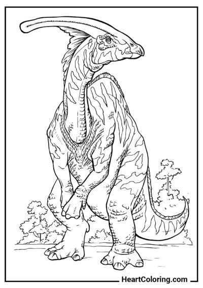 Parasaurolophus - Coloriages de Dinosaures