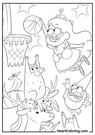 Baloncesto - Dibujos de Gravity Falls para Colorear