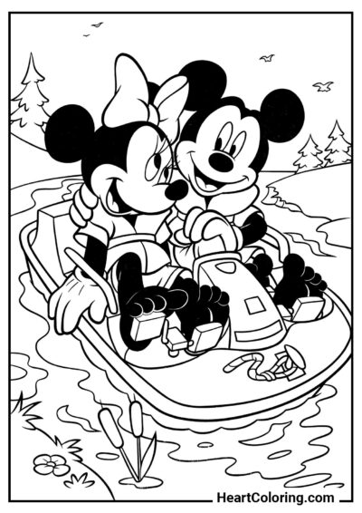 Appuntamento su un catamarano - Disegni di Topolino da Colorare