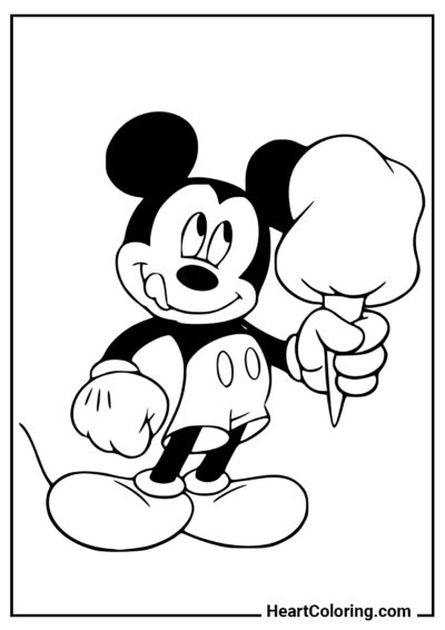 Mickey Mouse com algodão doce - Desenhos de Mickey Mouse para Colorir