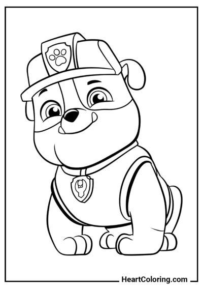 Rubble orgoglioso - Disegni di PAW Patrol da Colorare