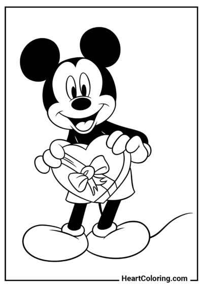 Mickey Romantico - Disegni di Topolino da Colorare