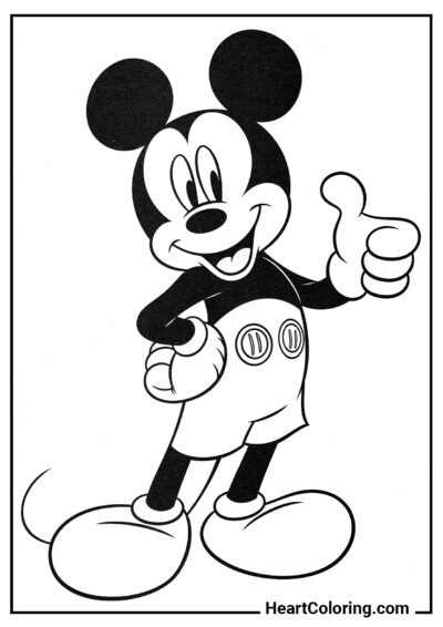 Topolino Felice - Disegni di Topolino da Colorare