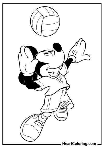 Servizio di Pallavolo di Mickey - Disegni di Topolino da Colorare