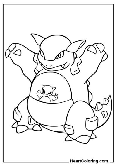 Kangaskhan - Dibujos de Pokémon para Colorear