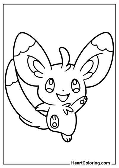 Minccino divertido - Dibujos de Pokémon para Colorear