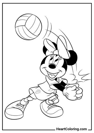 Pallavolo con Minnie - Disegni di Topolino da Colorare