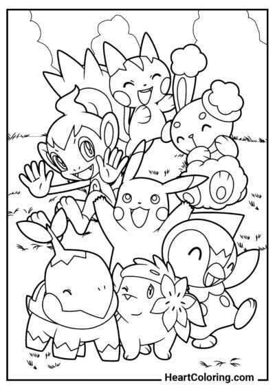 Companhia Divertida de Pokémon - Desenhos do Pokemon para Colorir