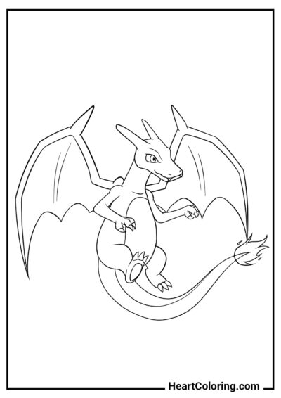 Charizard dragón - Dibujos de Pokémon para Colorear