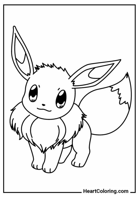 Eevee lindo - Dibujos de Pokémon para Colorear