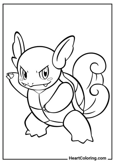 Postura de lucha de Wartortle - Dibujos de Pokémon para Colorear