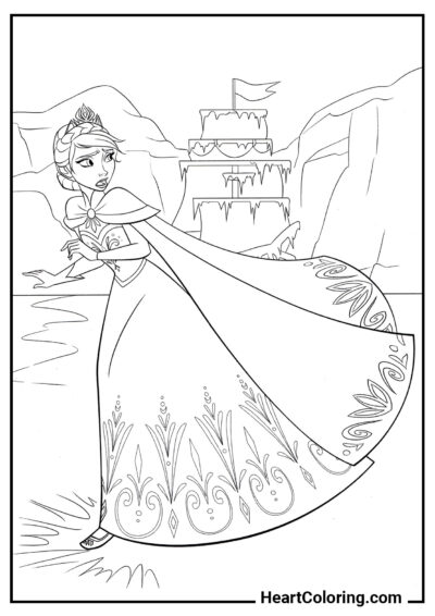 Elsa frustrada - Desenhos de Frozen para Colorir