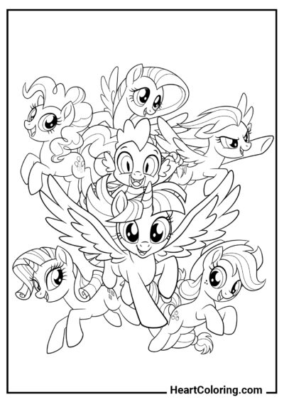 A Amizade é Mágica - Desenhos do My Little Pony para Colorir