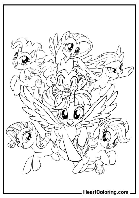 A Amizade é Mágica - Desenhos do My Little Pony para Colorir