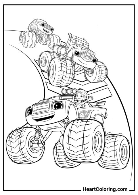 As Máquinas Monstruosas - Desenhos do Blaze and the  Monster Machines para Colorir