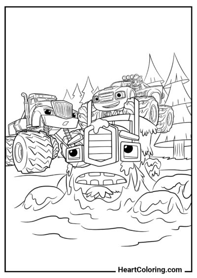 O Monster Truck está esperando por ajuda - Desenhos do Blaze and the  Monster Machines para Colorir