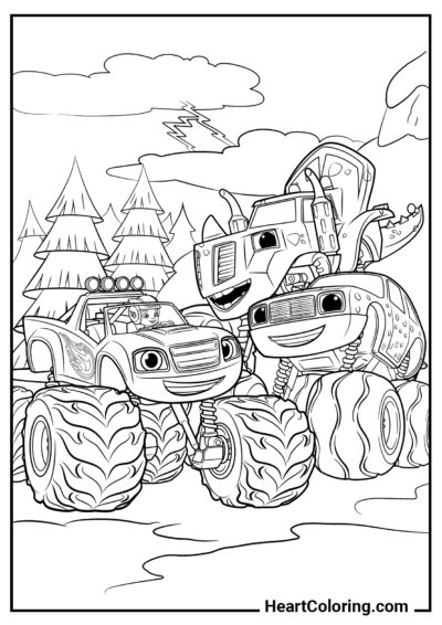 Compagnie Amicale - Coloriage Blaze et les Monsters Machines