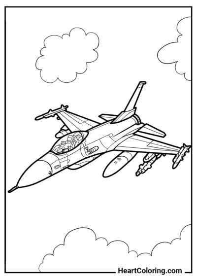 F-16 Fighting Falcon - Disegni di Aerei da Colorare