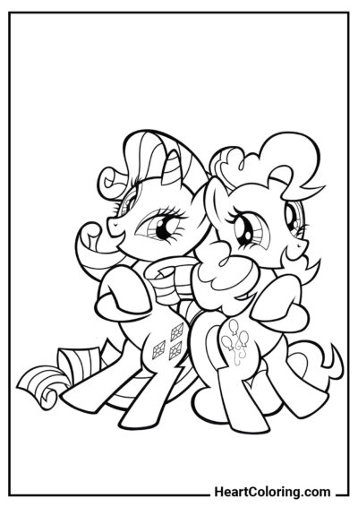 Rareza y Pinkie Pie - Dibujos para Colorear para Niñas