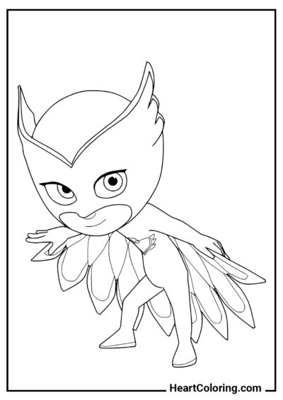 Curvatura Corujita - Desenhos do PJ Masks para Colorir