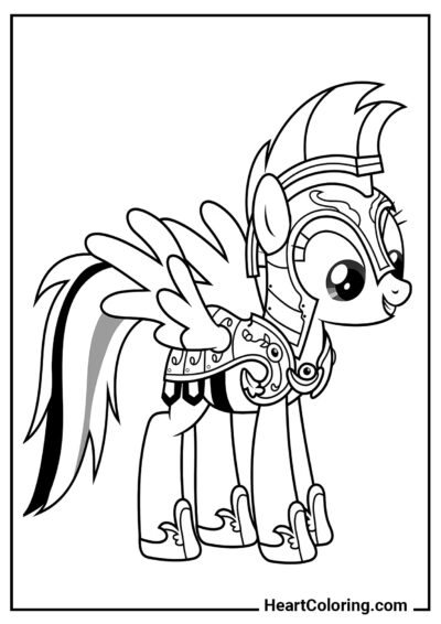 Rainbow Dash com armadura - Desenhos do My Little Pony para Colorir