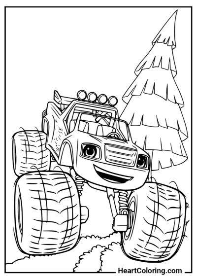 Blaze Alegre - Desenhos do Blaze and the  Monster Machines para Colorir