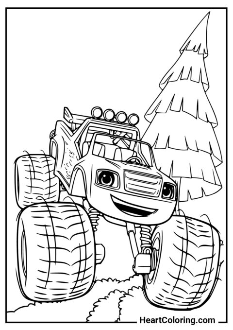 Blaze Alegre - Desenhos do Blaze and the  Monster Machines para Colorir