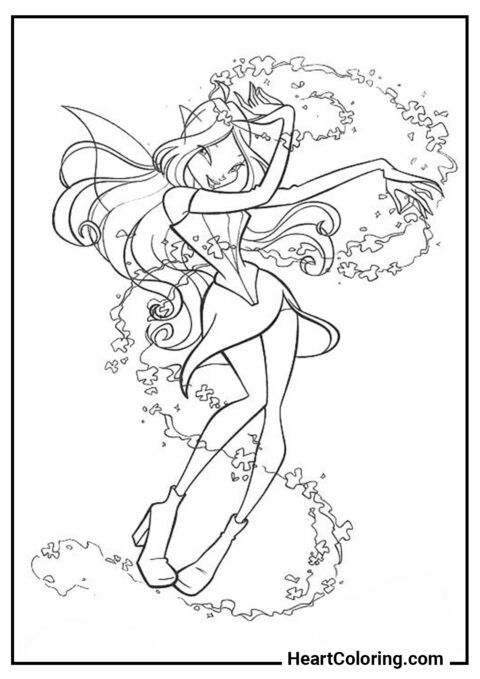 Fada da Natureza Flora - Desenhos do Winx Club para Colorir