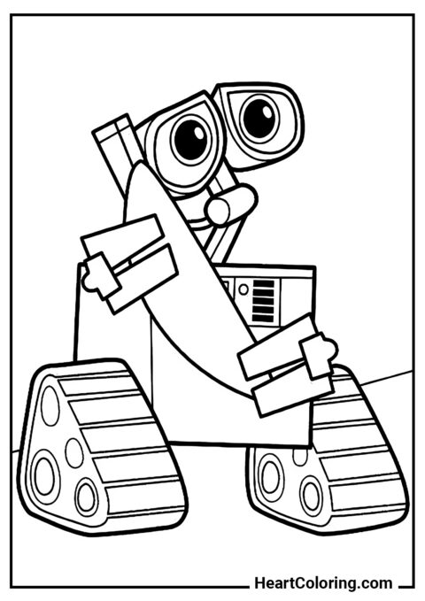 WALL-E inseguro - Dibujos de Robots para Colorear