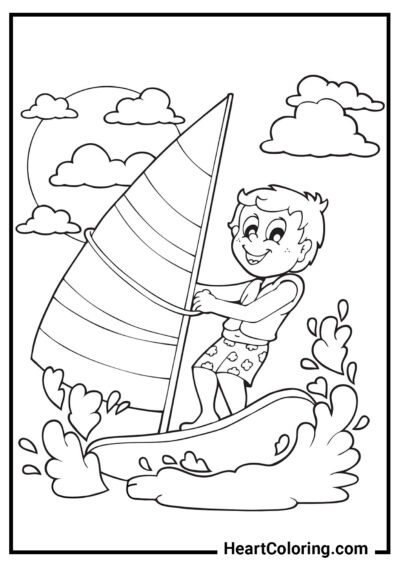 Attrape une Vague - Coloriage Été