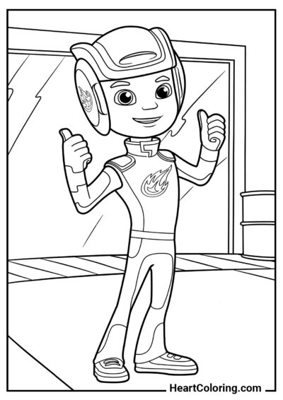 AJ está pronto para correr - Desenhos do Blaze and the  Monster Machines para Colorir