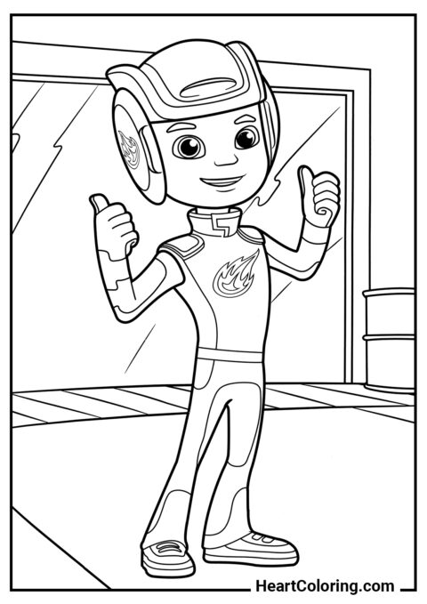 AJ está pronto para correr - Desenhos do Blaze and the  Monster Machines para Colorir