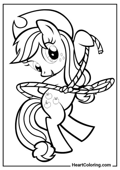 Applejack com o laço - Desenhos do My Little Pony para Colorir