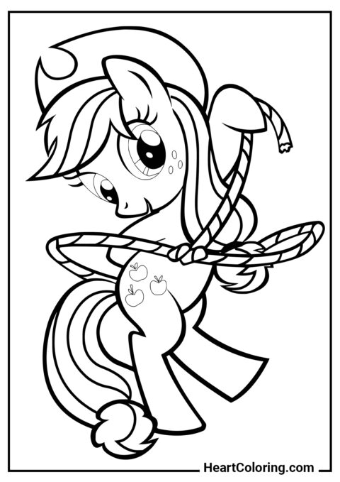 Applejack com o laço - Desenhos do My Little Pony para Colorir