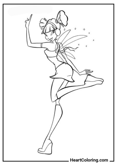 Fada da Harmonia Musa - Desenhos do Winx Club para Colorir