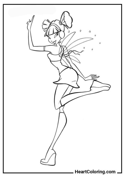 Fada da Harmonia Musa - Desenhos do Winx Club para Colorir