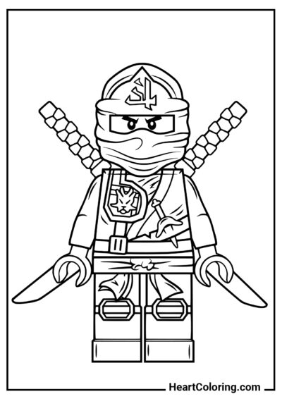 Ninja Verde - Desenhos para Colorir para Meninos