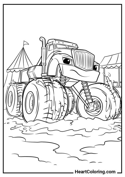 Crusher enfurecido - Desenhos do Blaze and the  Monster Machines para Colorir