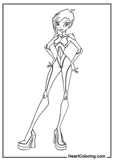 Fada da Tecnologia Tecna - Desenhos do Winx Club para Colorir