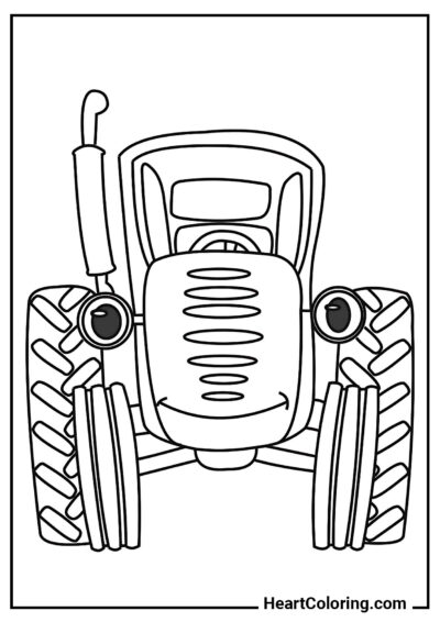 Trator azul - Desenhos de Tratores para Colorir